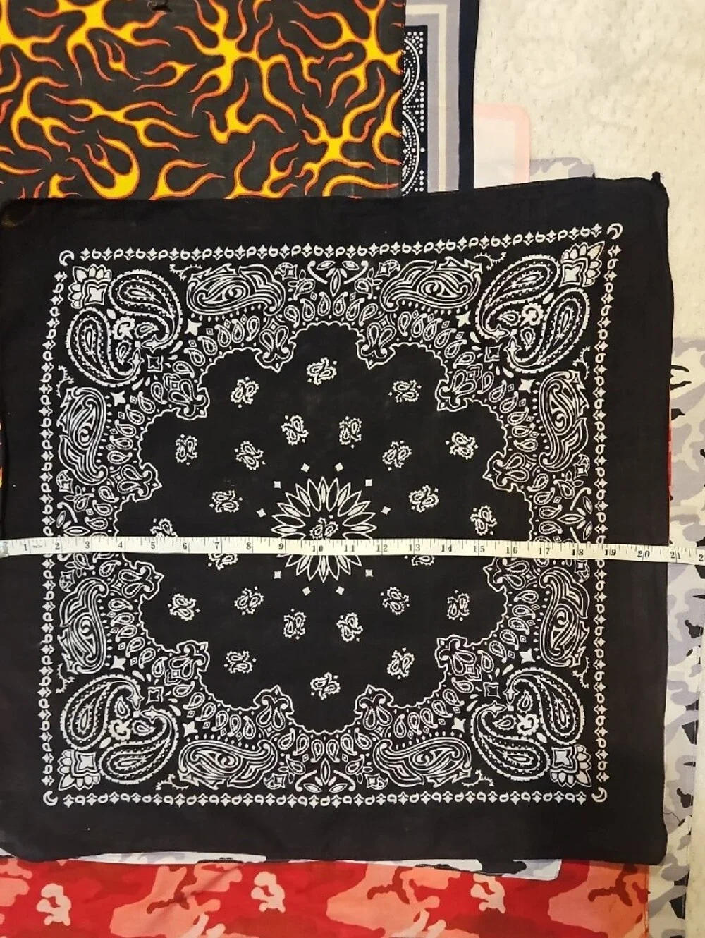 Lot of 7 Assorted Bandana Scarf Set - Red, Black, White, Gray